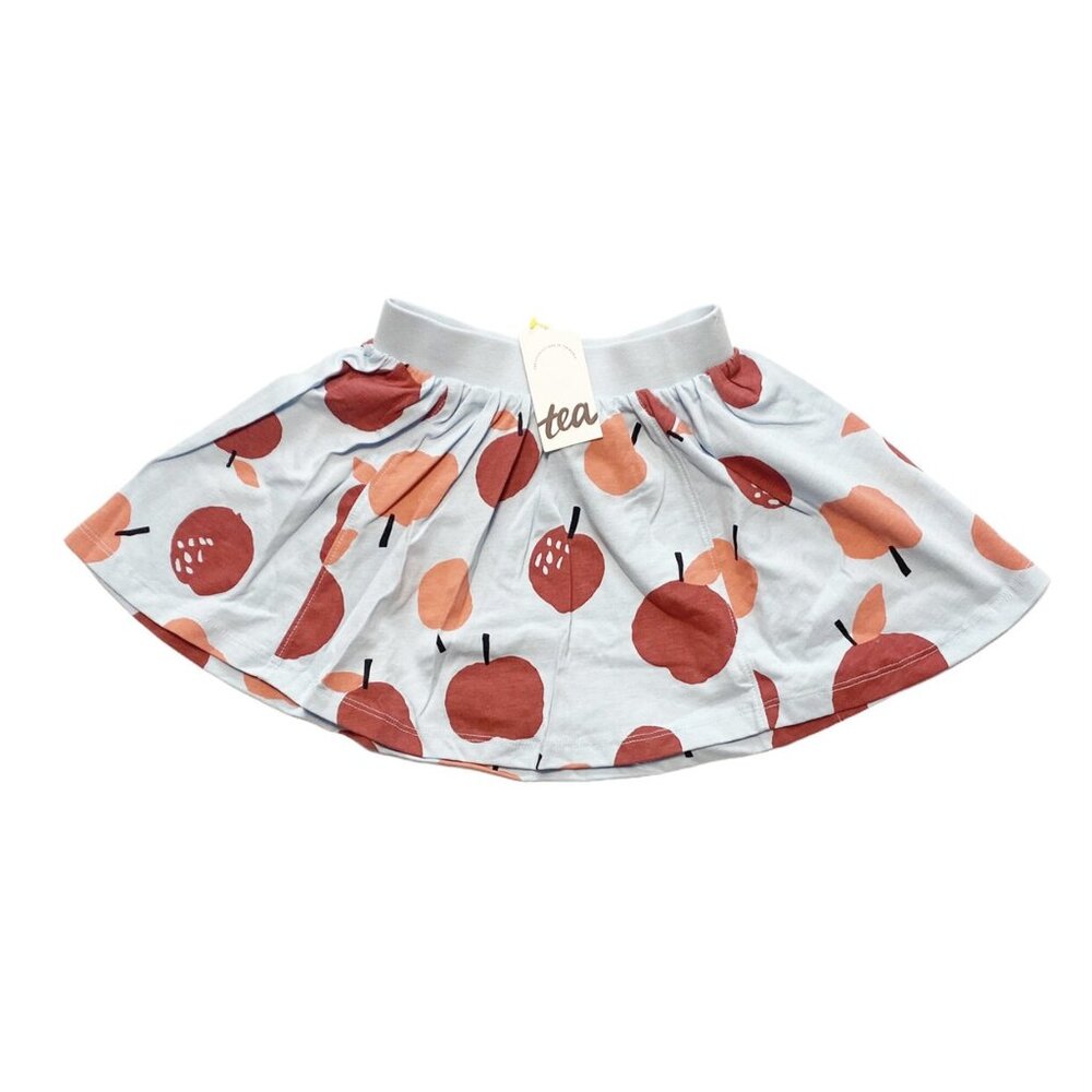 NWT Tea Collection Twirl Skirt Apples Blue Size 3